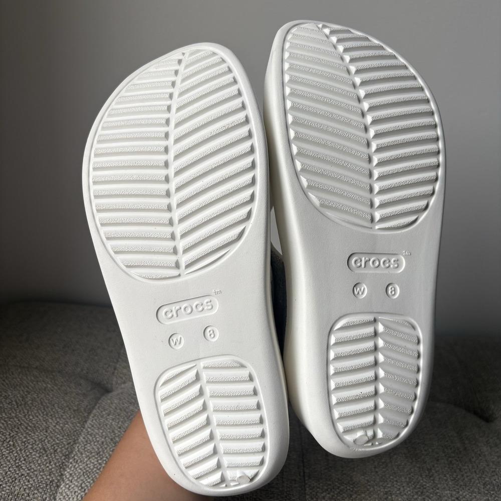 Crocs Women's Getaway Chunky White Glitter Flip Flop Platform Sandals Sz8 - Picture 7 of 7
